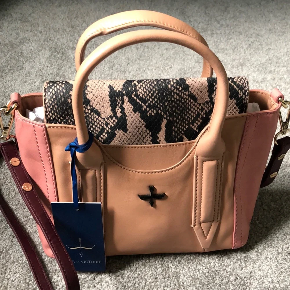 Pour La Victoire Provence Mini Satchel Dusty Pink Multi - Picture 1 of 16